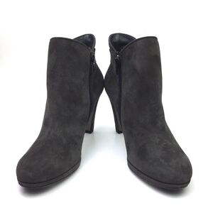 PAUL GREEN Iron Grey Suede Platform Ankle Bootie